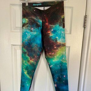 Blackmilk Green Galaxy leggings
